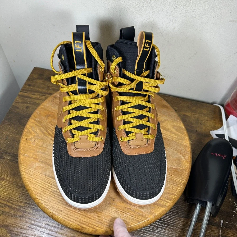 Nike Lunar Force 1 Duckboot Ale Brown Black Men 11.5 805899-202 High Top Sneaker